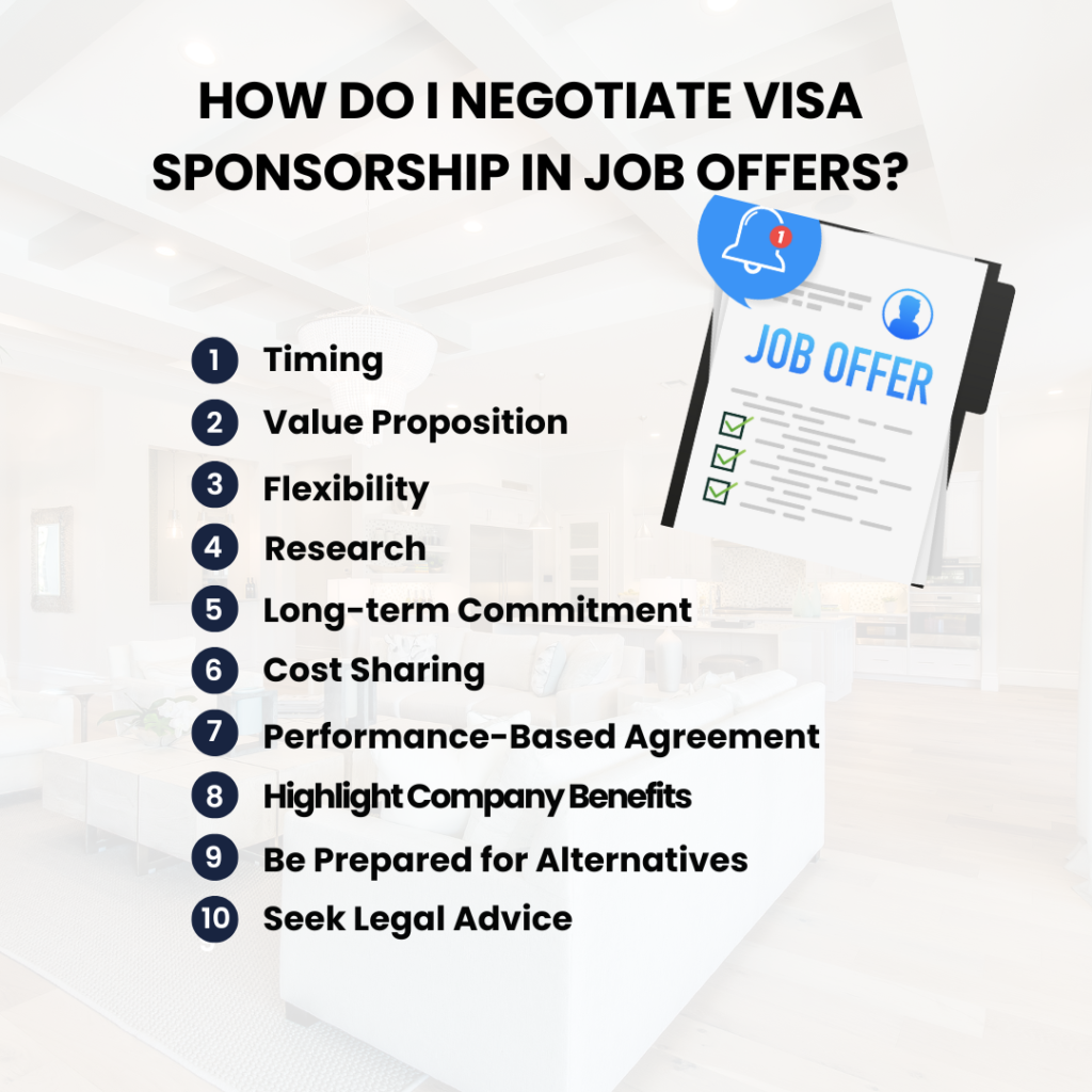How do I negotiate visa sponsorship in job offers