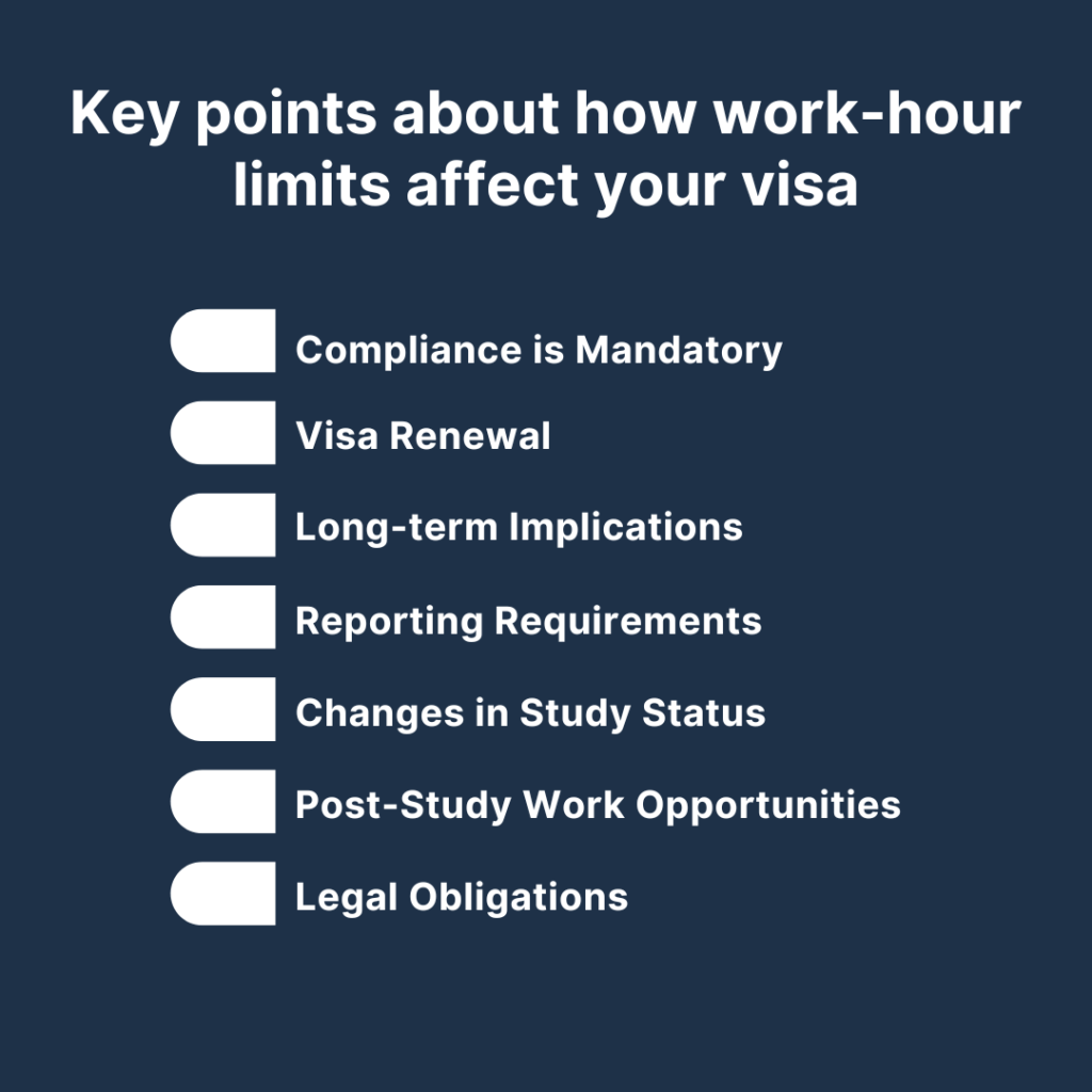 Key points about how work-hour limits affect your visa